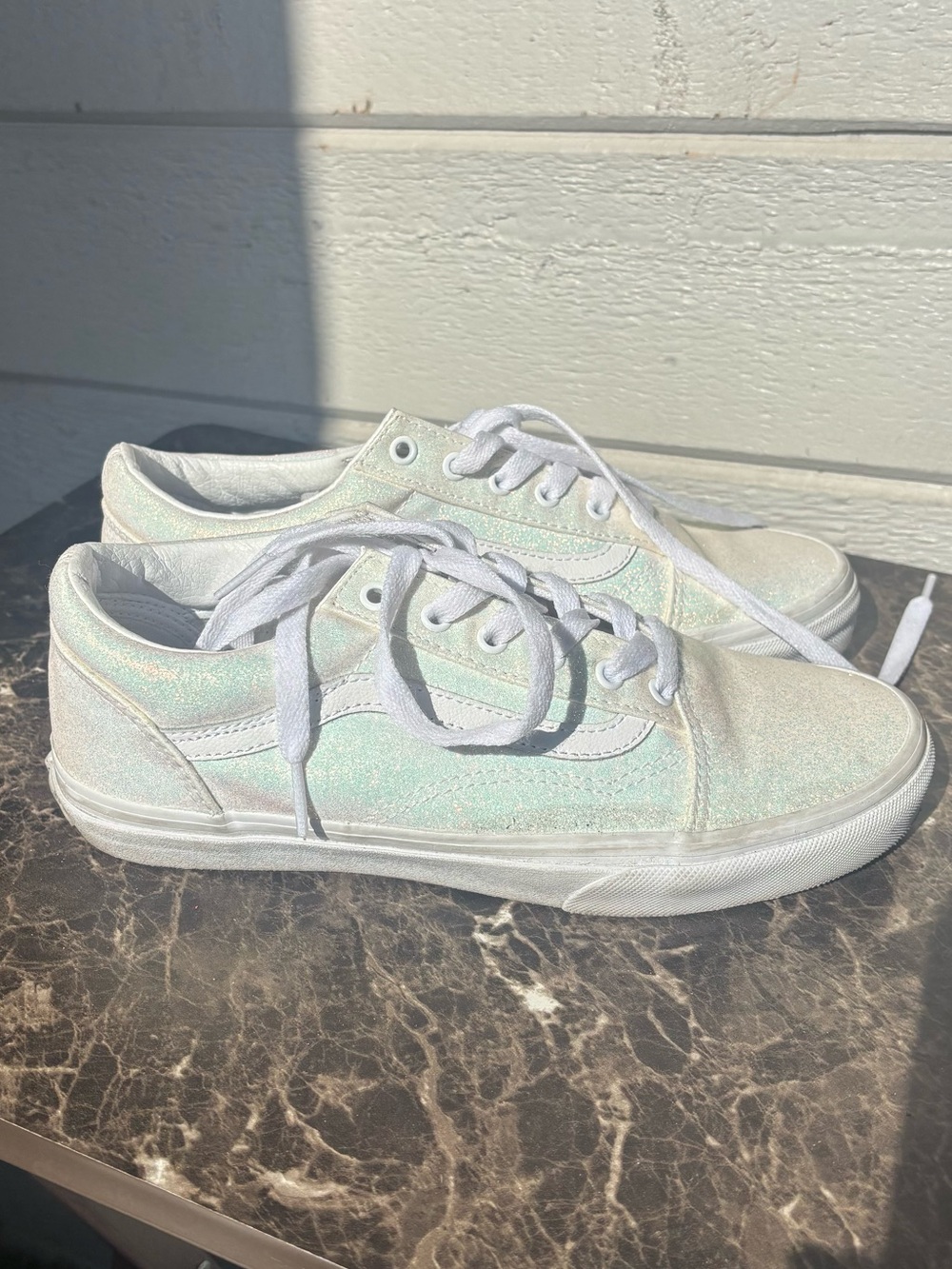 Vans Kids Iridescent White Low Top Sneakers